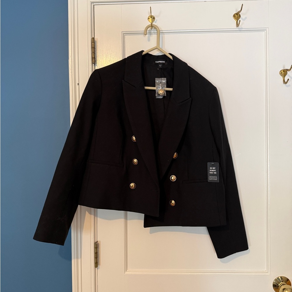 Express Women's Black Double-Breasted Blazer
